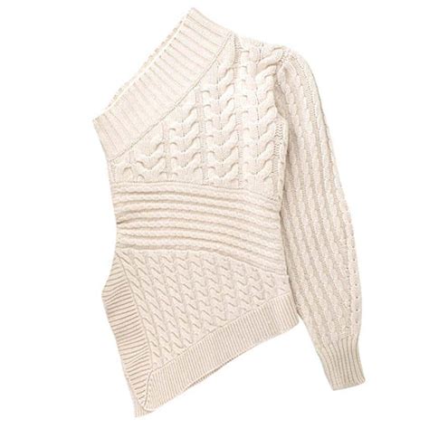 burberry one shoulder sweater|burberry oversized sweater.